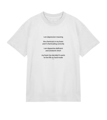 i am depression maxxing - tshirt off white boxy y2k fit - lunacy