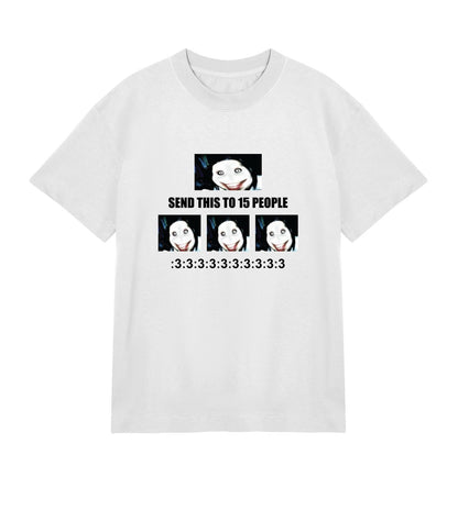 jeff the killer original - tshirt off white boxy y2k fit - lunacy