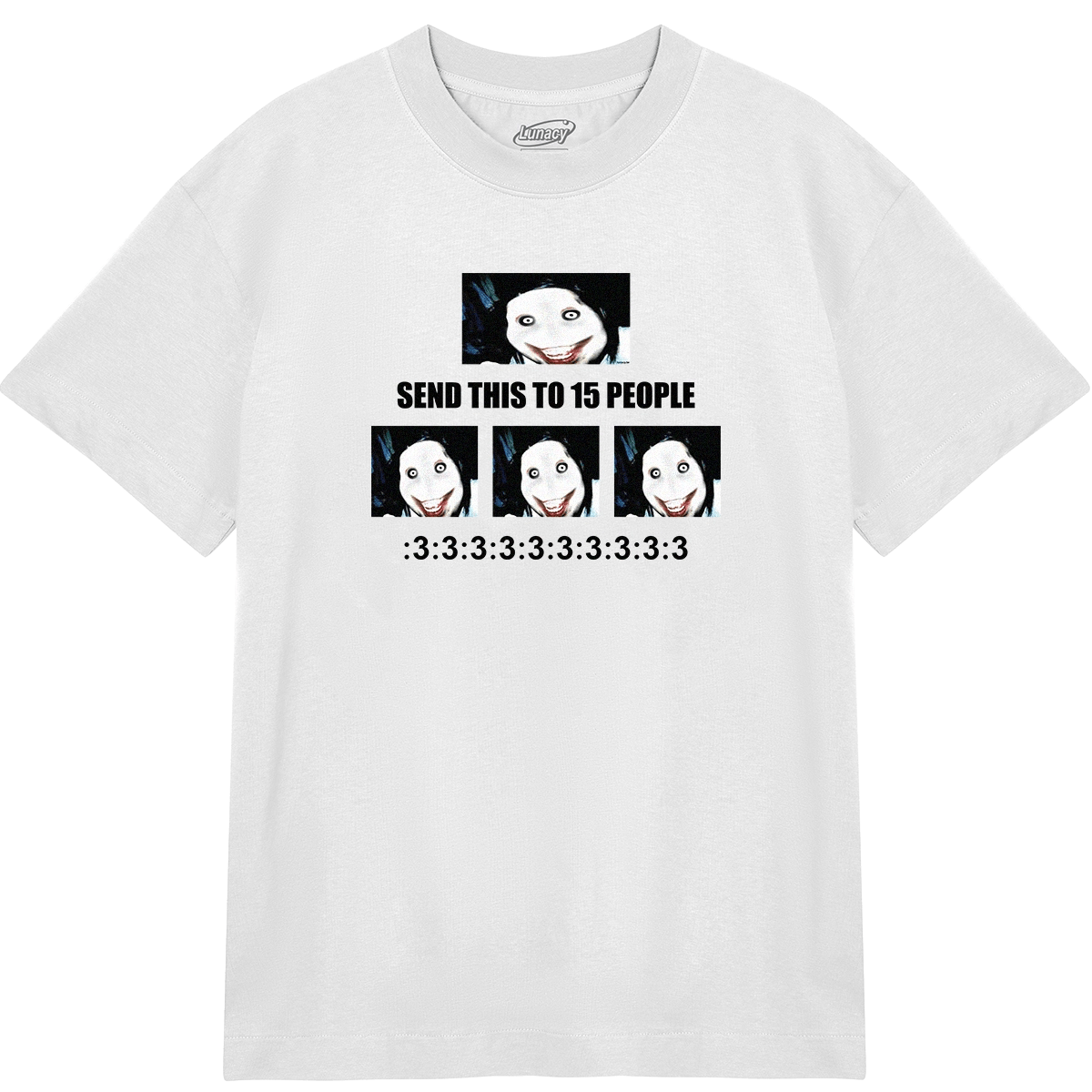 jeff the killer original - tshirt white boxy y2k fit - lunacy