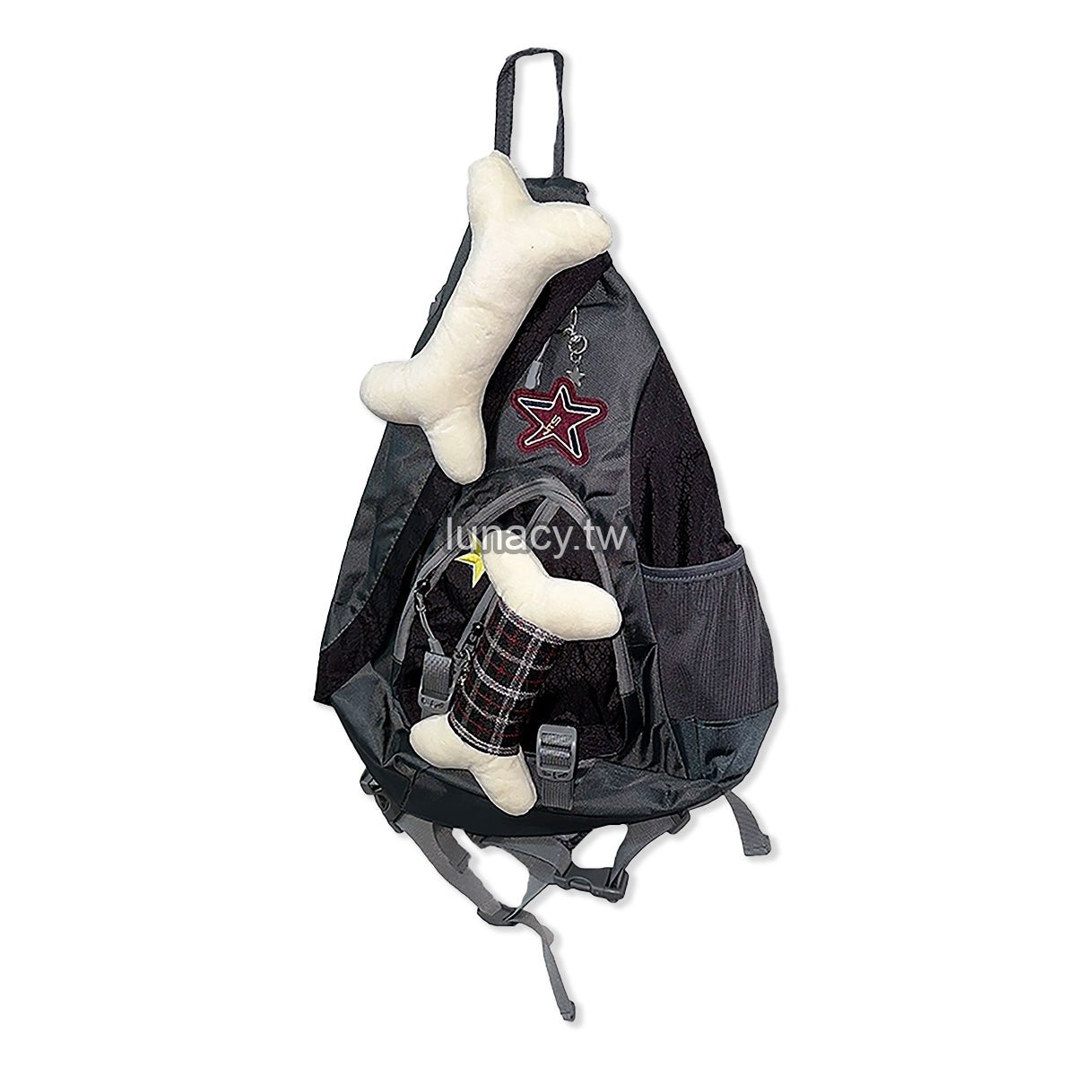 y2k punk harajuku bone | cross - body bag - lunacy